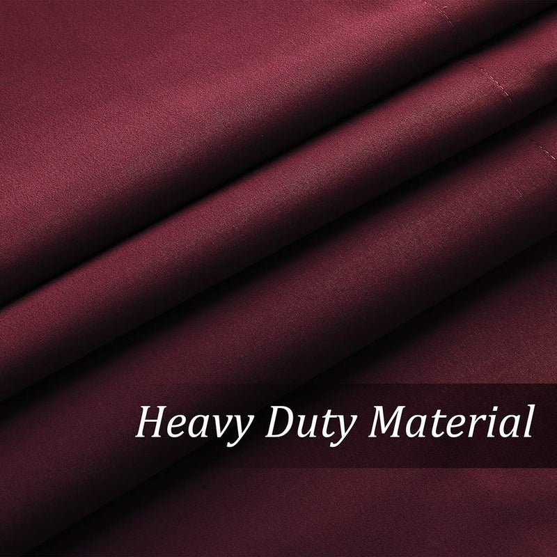 Valea Home Blackout Valance Curtains Waterproof Soft Rod Pocket Valance for Kitchen and Bathroom Window Room Darkening Valances for Bedroom, 2 Panels, 52 inch x 18 inch, Burgundy Red - Image 4